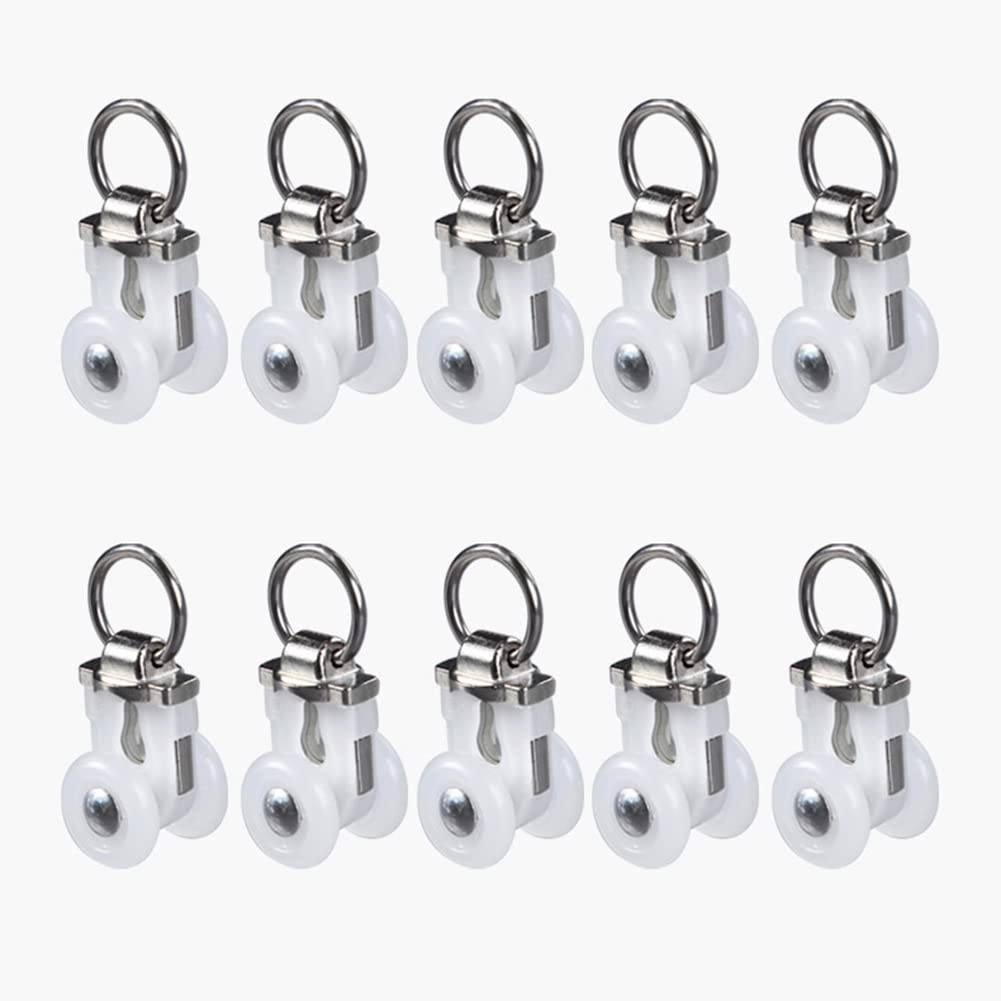 Polias de trilho de cortina de liga de alumínio, corredores para trilhos de cortina, serviço pesado: Branco