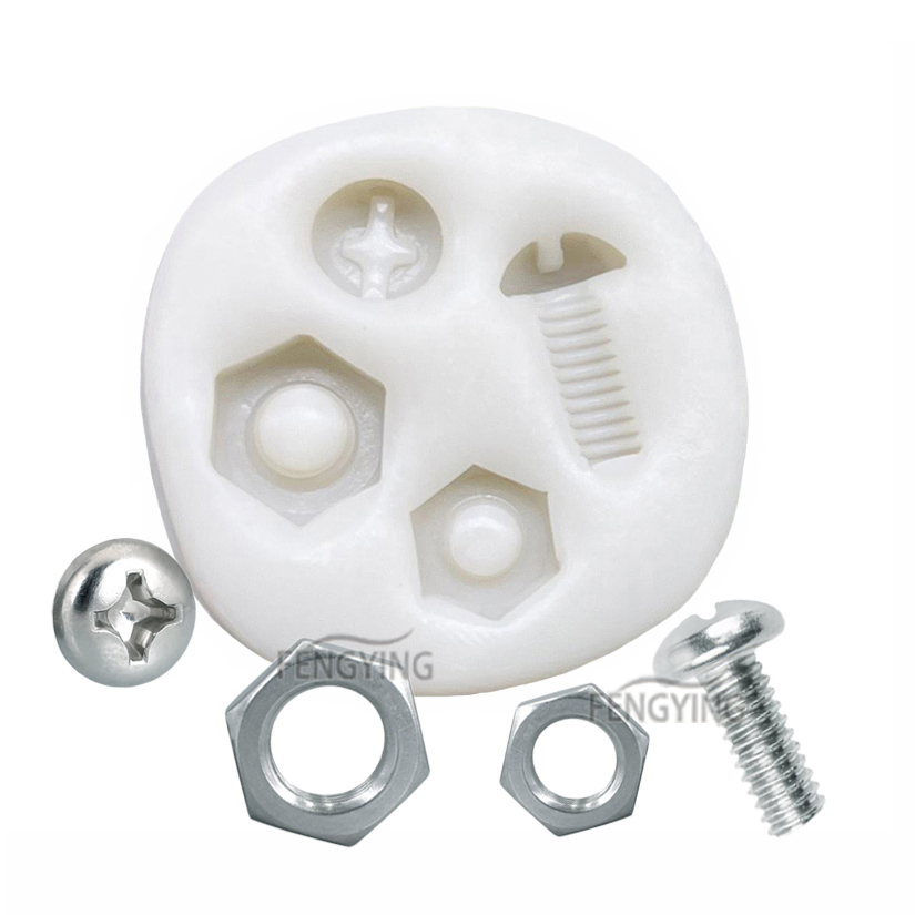 Bouten Moeren Siliconen Mal Sugarcraft Cupcake Bakvorm Fondant Taart Decoreren Gereedschappen