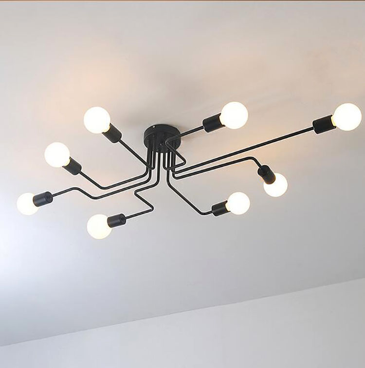 Meerdere Staaf Smeedijzeren Plafond Verlichting Nordic Vintage Industriële Loft Plafond Lampen Voor Thuis Verlichtingsarmaturen: 8 Heads / 4 Heads