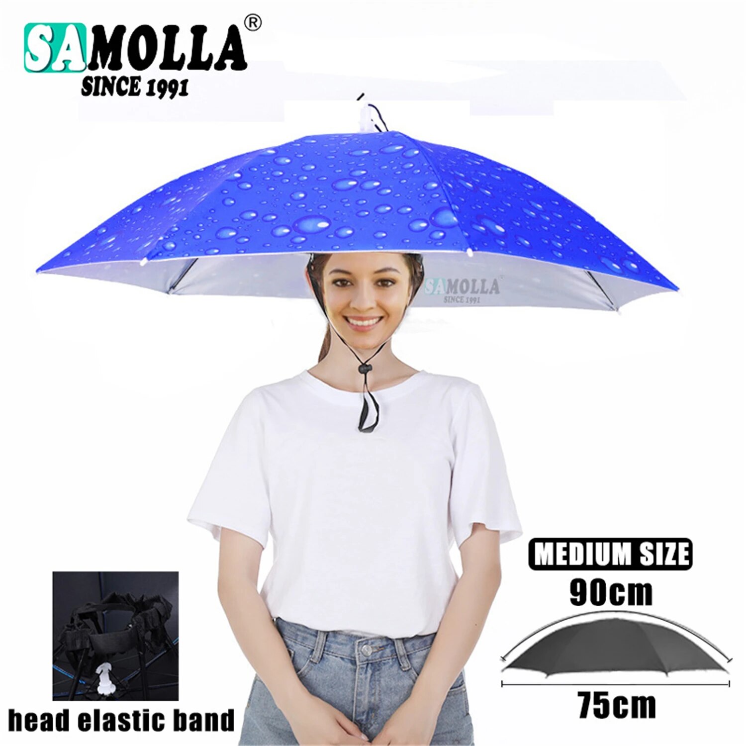 Paraguas de lluvia, sombrero plegable, parasol impermeable, gorro de pesca, sombreros para la cabeza de playa, protección solar UV de doble capa: Verde