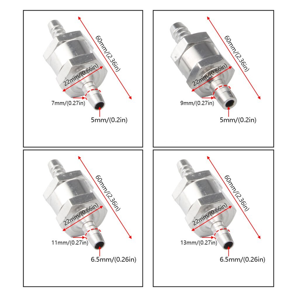 Aluminum Alloy One-way Fuel Pump Check Valve Gasoline Diesel Show Fluid Flow Direction Fuel Pump Check Valve