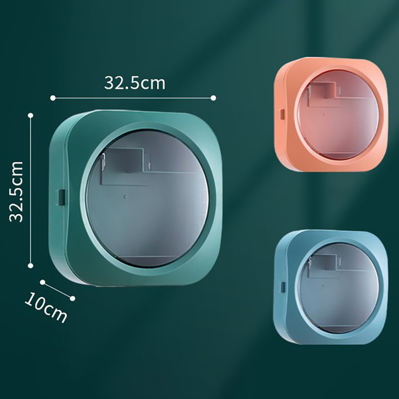 Boîte de rangement murale pour cosmétiques, organisateur de maquillage, résistant à l'eau et à la poussière, support de rangement pour rouges à lèvres, bijoux, poinçon gratuit