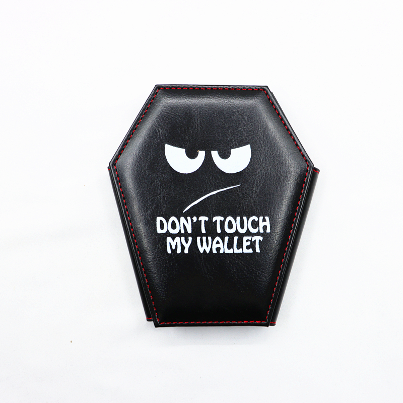Dark Style Coffin Coin Purse Halloween Pattern Clutch Zipper Wallet PU Leather Trendy Purse: Dark Grey