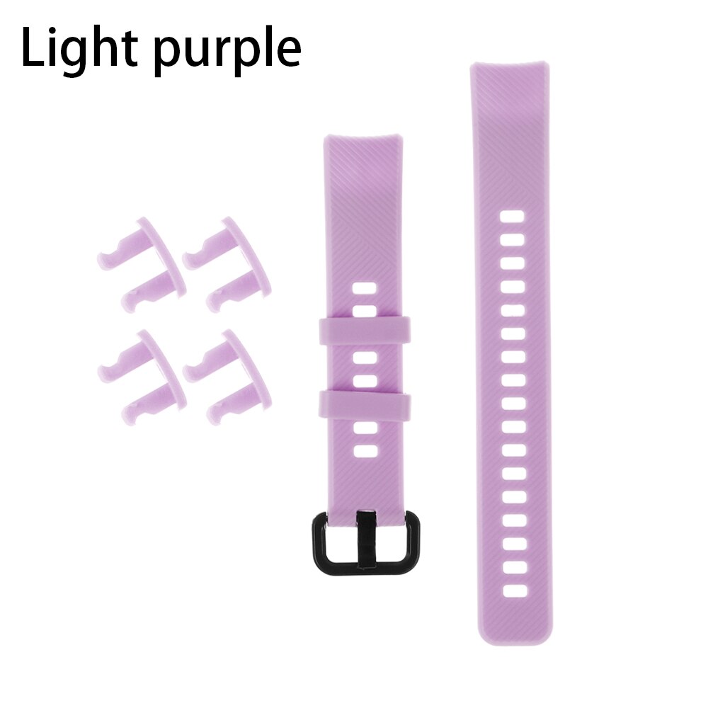 Colorful Silicone Wristbands Watch Band Replacement Strap Smart Watch Bracelet Strap For Honor Band 5 4: light purple
