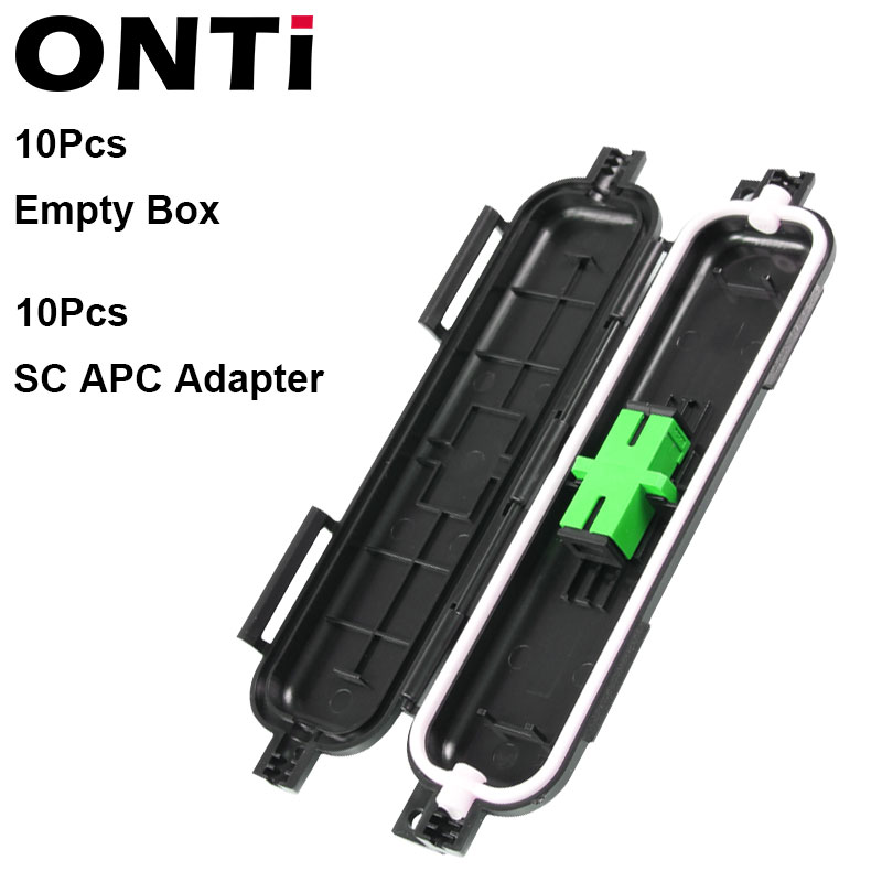 ONTI 10pcs FTTH Optical Fiber Protection Box Cable Rotection Box with SC Adapter Type Waterproof Protected Box: 10pcs Box SCAPC Adpt