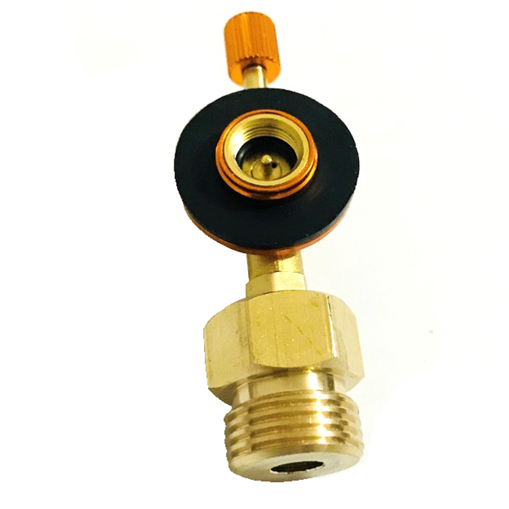 Flad cylinder refill adapter camping komfur adapter propan tank stik gasflaske konvertere til tysk type