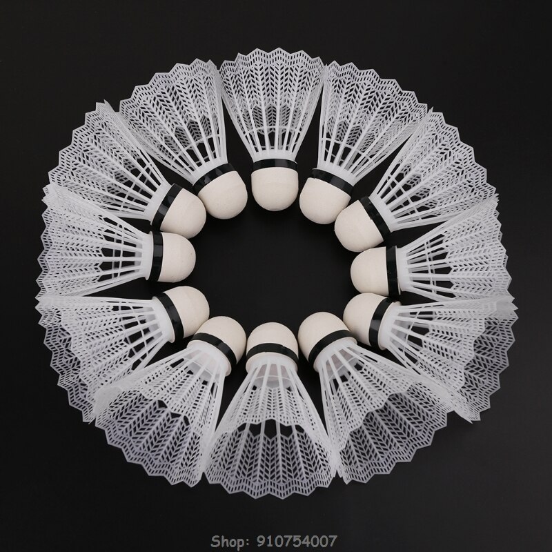 12Pcs White Badminton Plastic Shuttlecocks Indoor Outdoor Gym Sports Accessories N21 20