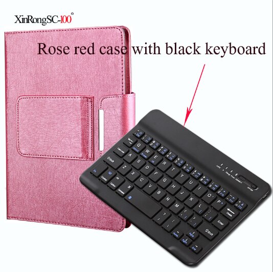 Til huawei mediapad  t3 10 ags -w09 ags -l09 honor play pad 9.6 tommer tablet aftagelig trådløst bluetooth tastatur pu cover cover: 4
