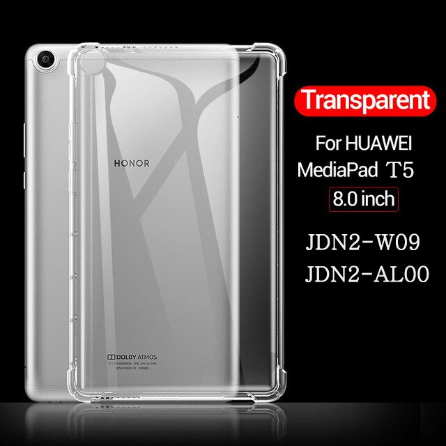 Shockproof Silicone Case for Huawei MediaPad MatePad T3 T5 T8S M3 M5 M6 Lite 8.0 8.4 10.1.8 Transparent Rubber Flexible Bumper: Huawei-T5 8.0