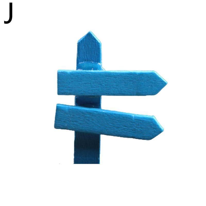 1Pcs Mini Miniatuur Houten Omheining Wegwijzer Ambachtelijke Tuin Decor Ornament Plant Pot Micro Landschap Bonsai: J