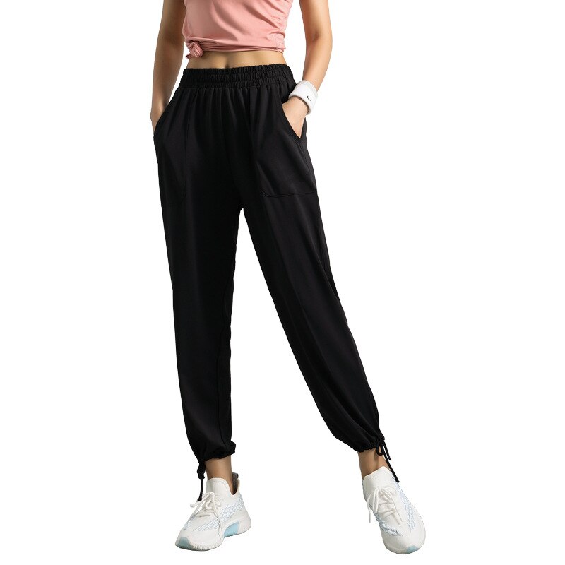 Novo solto sweatpants feminino magro correndo calças de fitness verão secagem rápida calças cortadas