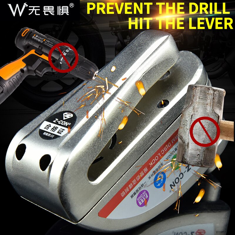 waterproof motorcycle alarm lock bike lock security anti-theft lock moto disc brake lockMountain bike lock
