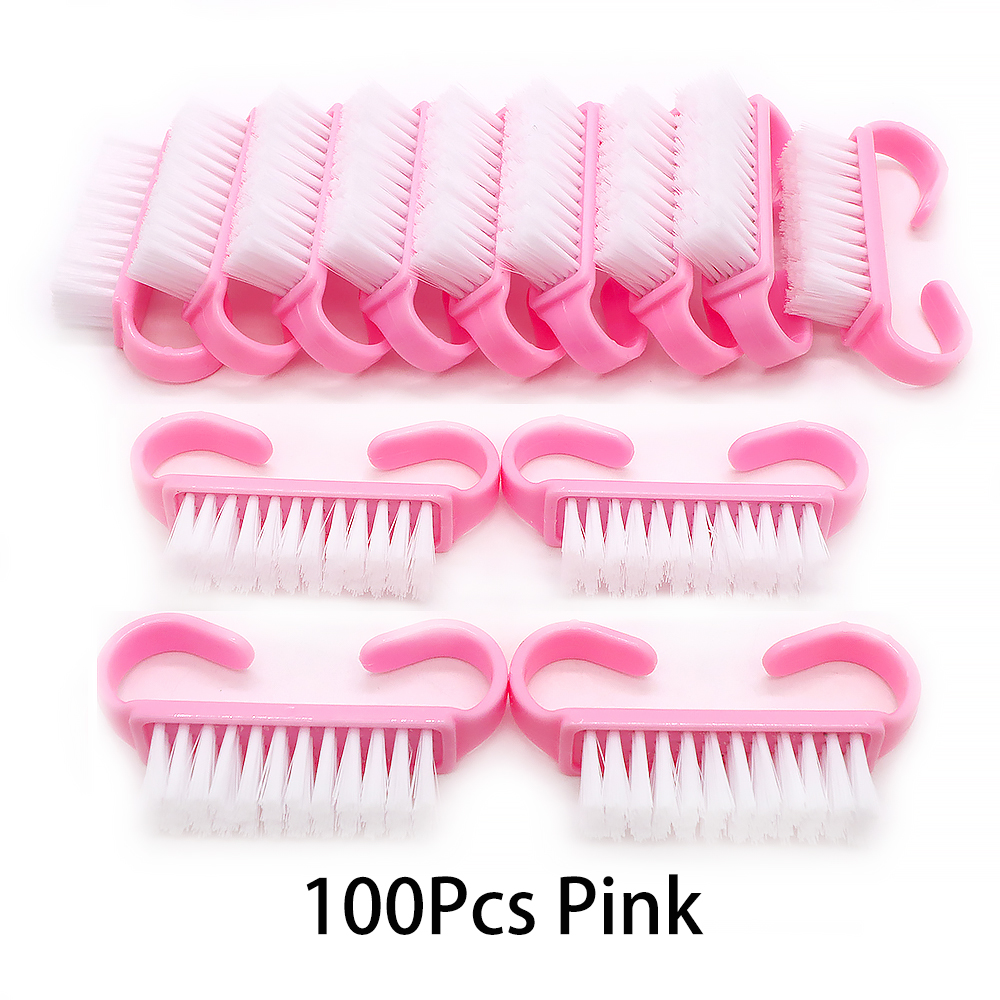10/20/50/100 Stuks Handgreep Nagelborstel Vingernagel Scrub Schoonmaken Nagelborstels Cleaner Nail scrubber Bulk Voor Mannen Vrouwen JEARLYU: Chocolade