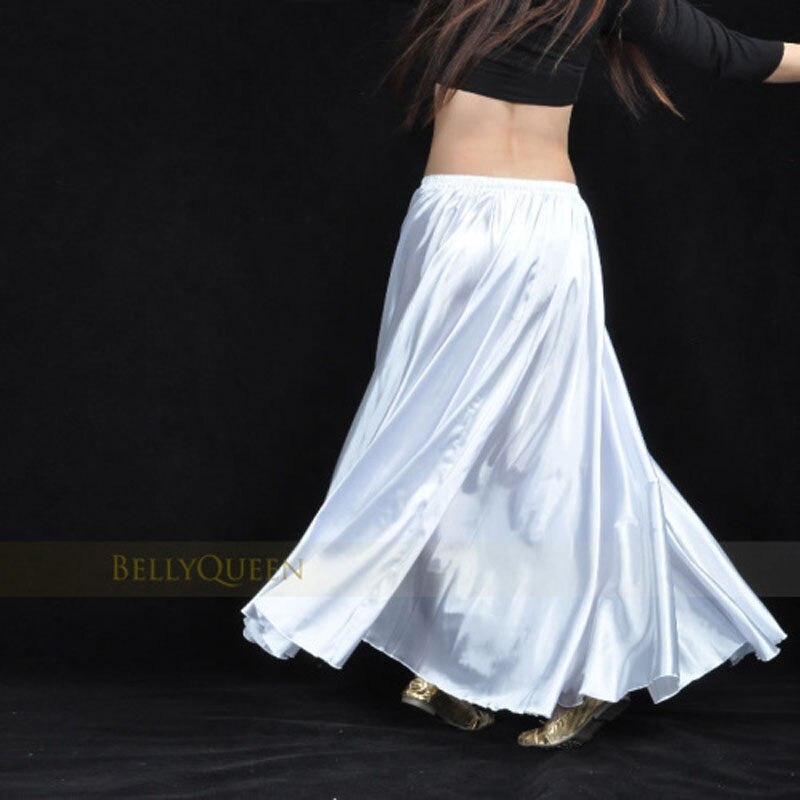 Jupe longue en Satin et Polyester de pour femmes, tenue de scène espagnole, Performance de danse, costume Flamenco, jupe de 360 à 720 degrés: Color1 / L