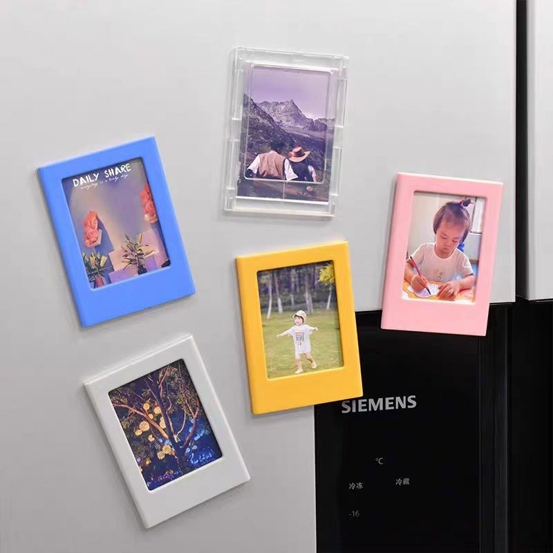 3- -tommers magnetisk fotoramme egnet til fuji umiddelbar kamera mini 12, film til mini 11/9/8/40/90/ evo, fuji instax mini fotopapir: Korallrød
