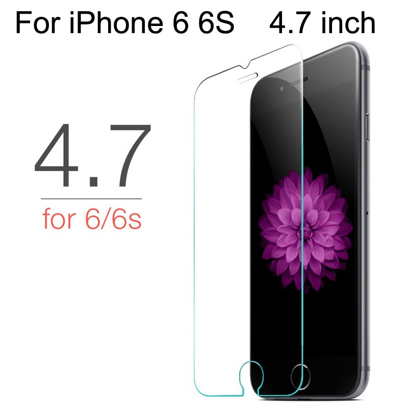Tempered Glass for iPhone 6 6S Screen Protector for iPhone 7 Plus Glass Film for iPhone 8 plus X SE 5 5S Tough Protection 4 4S: iPhone 6 6S