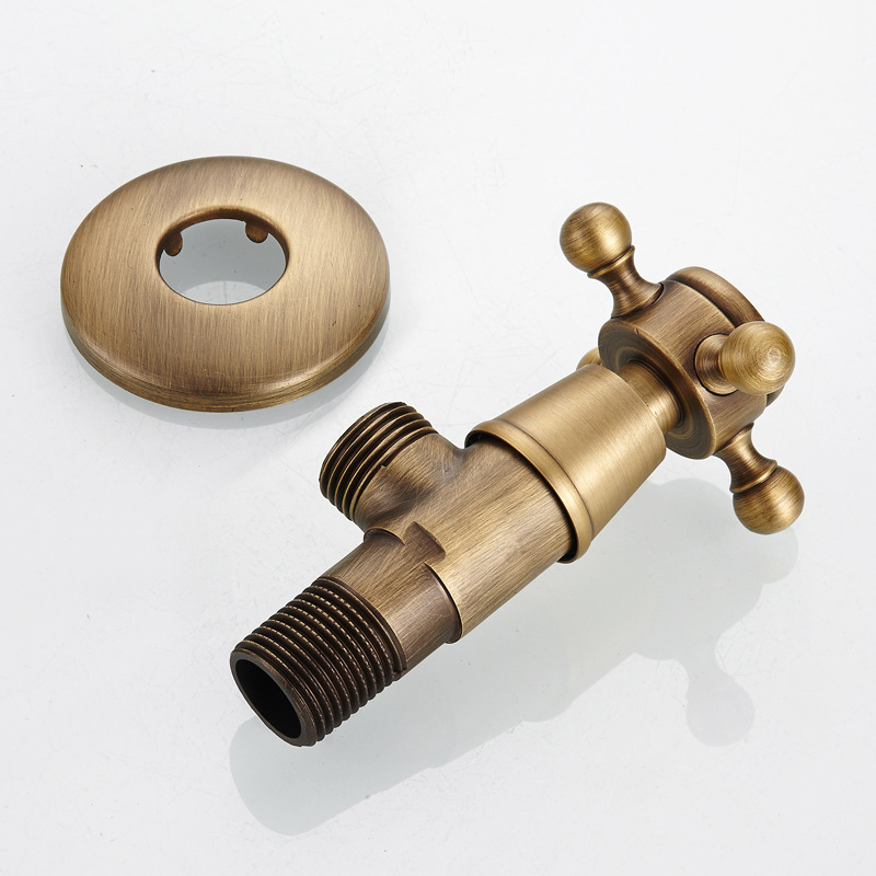 European Style Copper Bathroom Toilet Angle Valve Antique Bronze Toilet Faucet Bidets Valve F1/2"x1/2" Water Fill