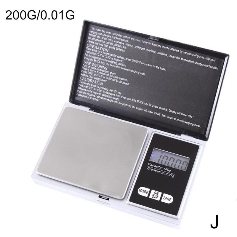 0.01g wyświetlacz Lcd o wysokiej precyzji Mini waga elektroniczna złoto jedzenie na biżuteria kuchenna waga kieszonkowa waga kuchenna Wei: J