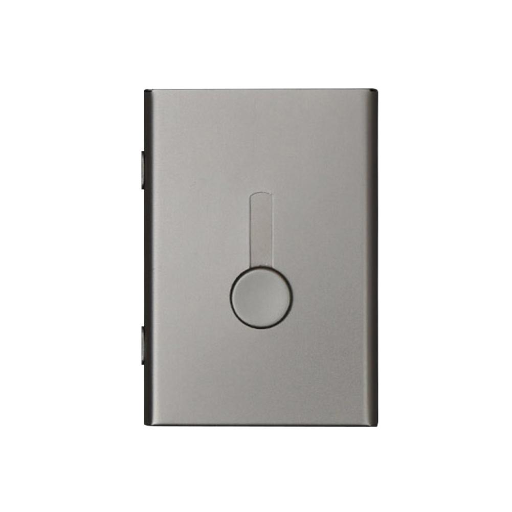 Business Card Holder Hand Push Card Case Bank Card Package Metal Ultra Thin Business Card Packaging Box Organizer: Grey