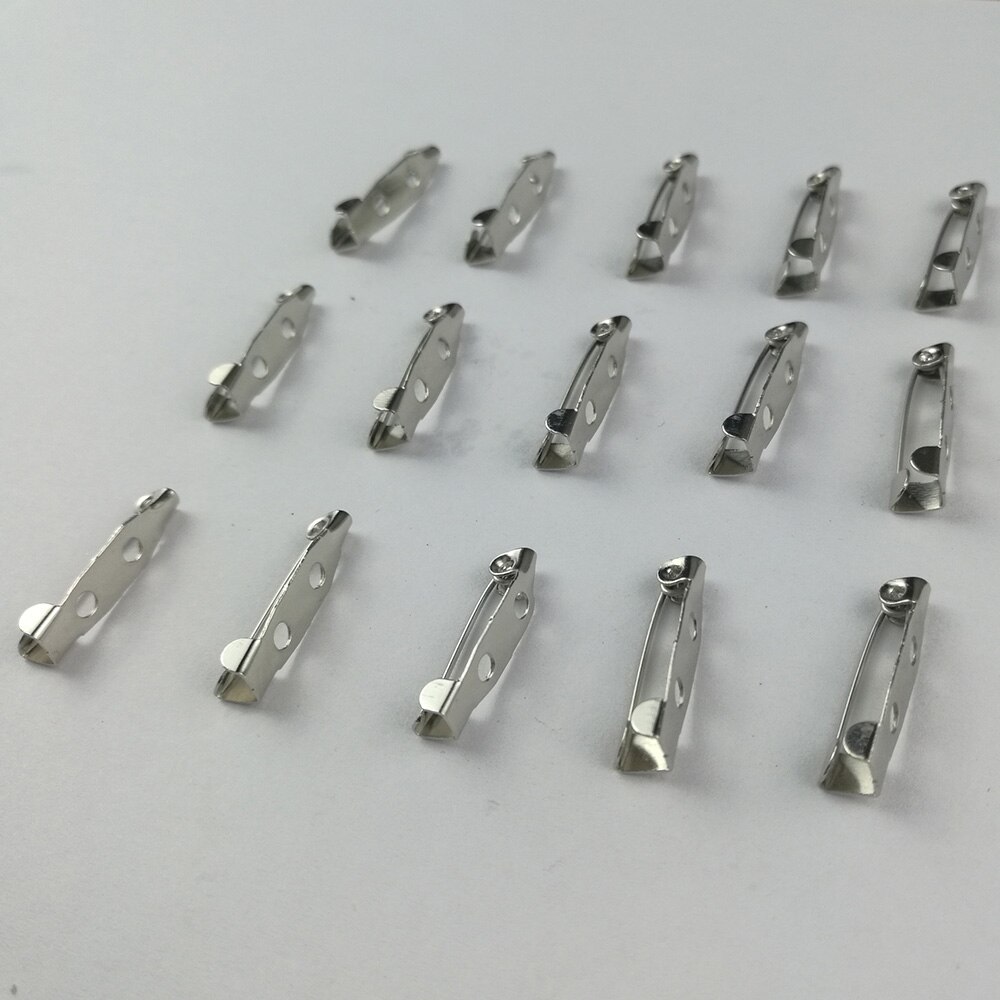 ! 50 unids/bolsa broche de seguridad con tono de hierro, pasadores de barra de seguridad con cierre trasero, accesorios de joyería para fabricación de broches DIY de 20/25MM