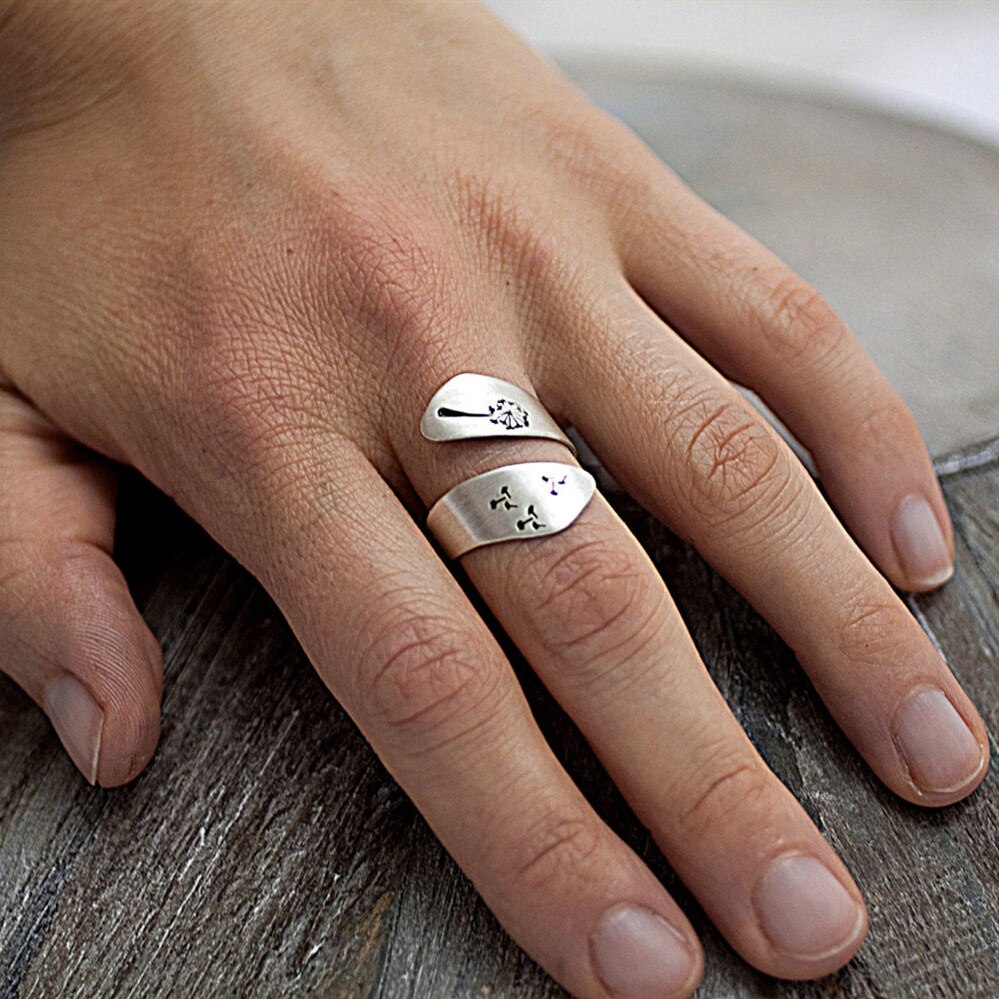empfindlich Ring Löwenzahn Ringe für Frauen Hochzeit Engagement Schmuck Einstellbare