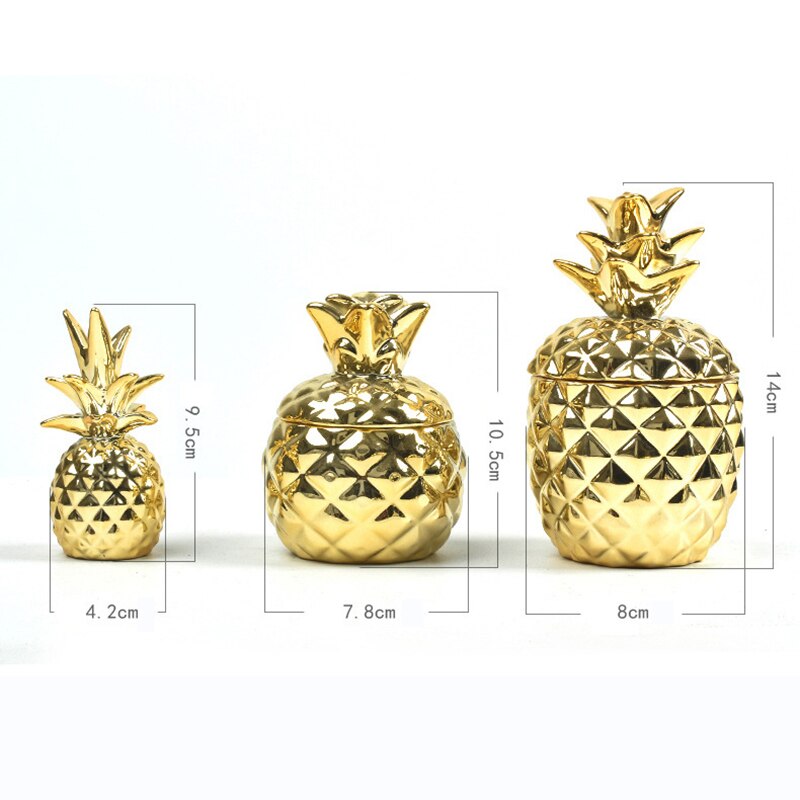 Nordic Keramische Ananas Opslagtank Aromatherapie Kaars Container Desktop Organisatie Box Met Stofdichte Cover Torage Fles