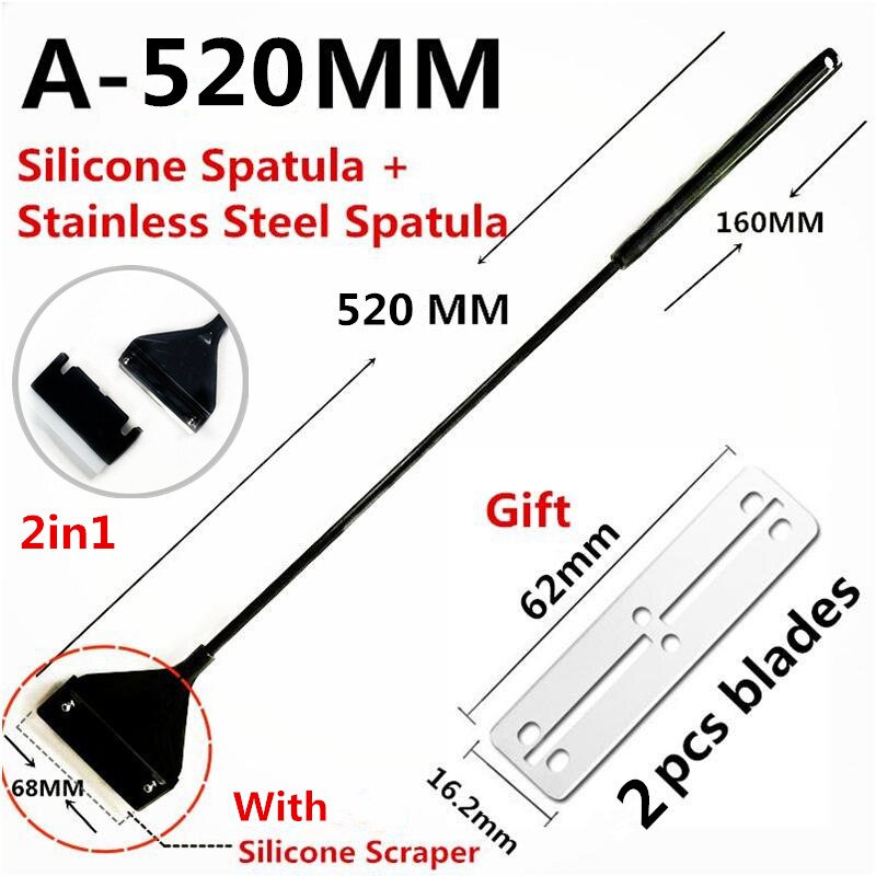 Stainless Steel Aquarium Algae Scraper Fish Tank 2in1 Silicone Scraper Blade Aquatic Water Live Plant Grass Cleaning Tool Kit
