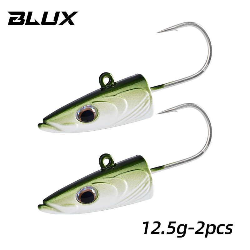 BLUX Happy Sandeel 11cm 17g suave Anguila viva señuelo de pesca paleta cola Jig cabeza gancho vinílicos vibración cebo Artificial equipo de agua salada: Verde