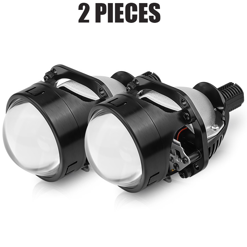 Halo Angel Eyes Lens Projetor, Faróis de carro Retrofit, 2.5 Polegada, 80mm, alta, feixe baixo, bi luzes LED, H4, H7, 9005, HB3, 9006, HB4: Cinza escuro / Azul