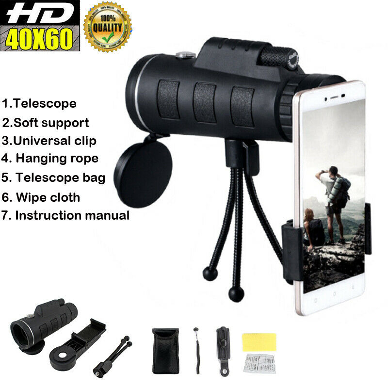 40x60 Zoomen Optische Kamera praktisch Teleskop Objektiv GROßE Tele & Clip UK