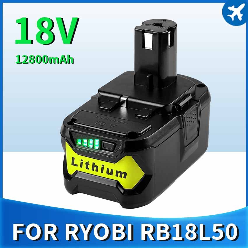 18v 12.8ah li-ion uppladdningsbart batteri för ryobi one+ sladdlöst elverktyg bpl 1820 p108 p109 p106 p105 p104 p103 rb18 l 50 rb18 l 40