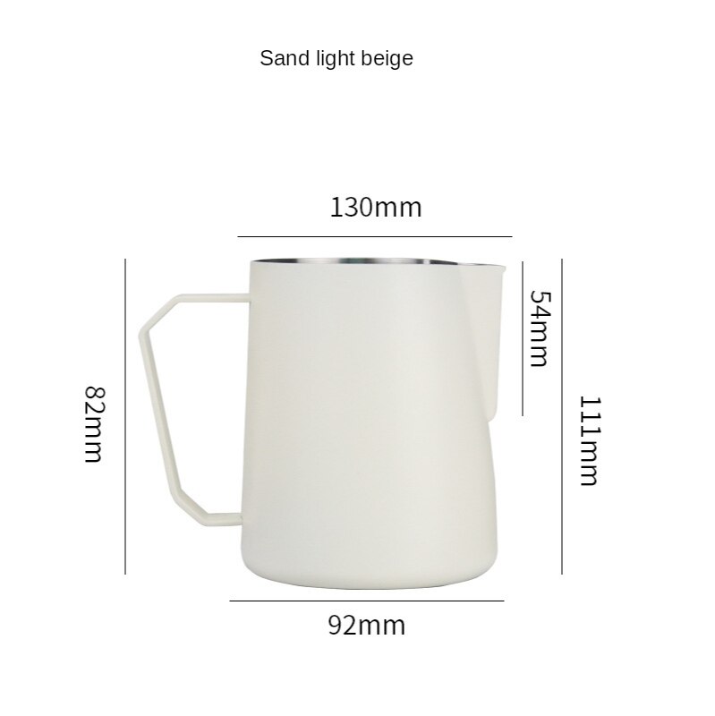 Cappuccino Coffee Garland Cup, Pointed 304 Stainless Steel Milk Foam Cup with Fancy Coffee Garland Cylinder Appliance: B5 600ml