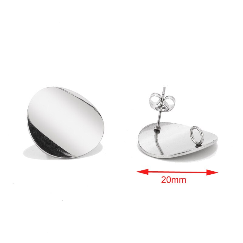 10pcs/lot round Post with Ring 20mm Gold Plated Surgical Stainless Steel Post Earrings For DIY Jewelry Making Findings