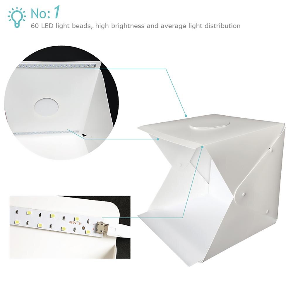 Tragbare 30x30cm Mini Falten Leuchtkasten LED Licht Fotografie Studio Softbox