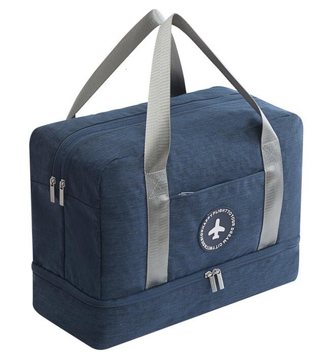 Bolsa de deporte de para hombre y mujer, bolsa de gimnasio de entrenamiento, almacenamiento de zapatos, bolso multifunción duradero, bolso de mano para deportes al aire libre: Color azul