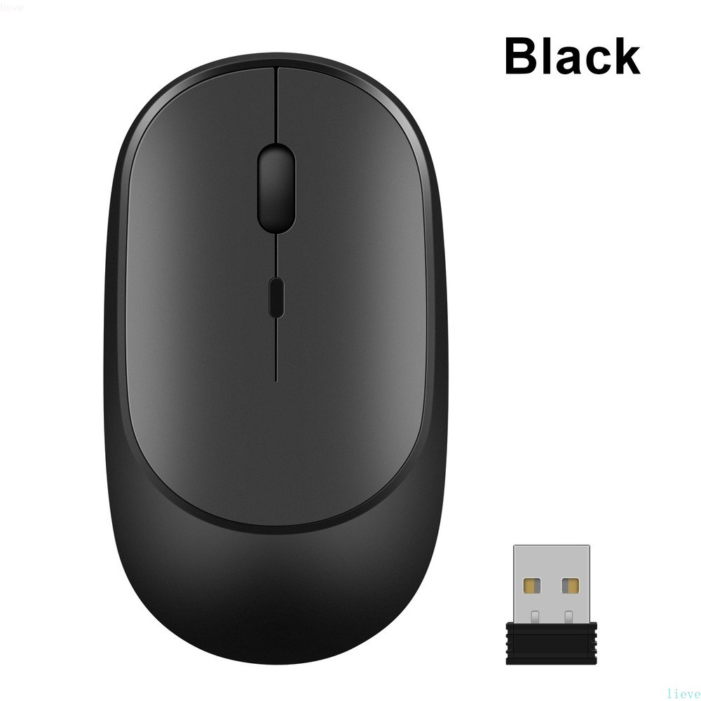 Mouse Bluetooth Wireless per MacBook PC iPad Computer ricaricabile Dual mode Bluetooth + USB Mous, Mouse Wireless silenzioso ergonomico: Black