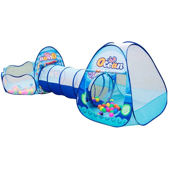 3 Pz/set Per Bambini Tenda Giocattolo Piscina di Palline Per Bambini Tepee Tende Piscina Piscina di Palline Pit Del Bambino Tende Casa Crawling Tunnel oceano Bambini Tenda: QC0031HD