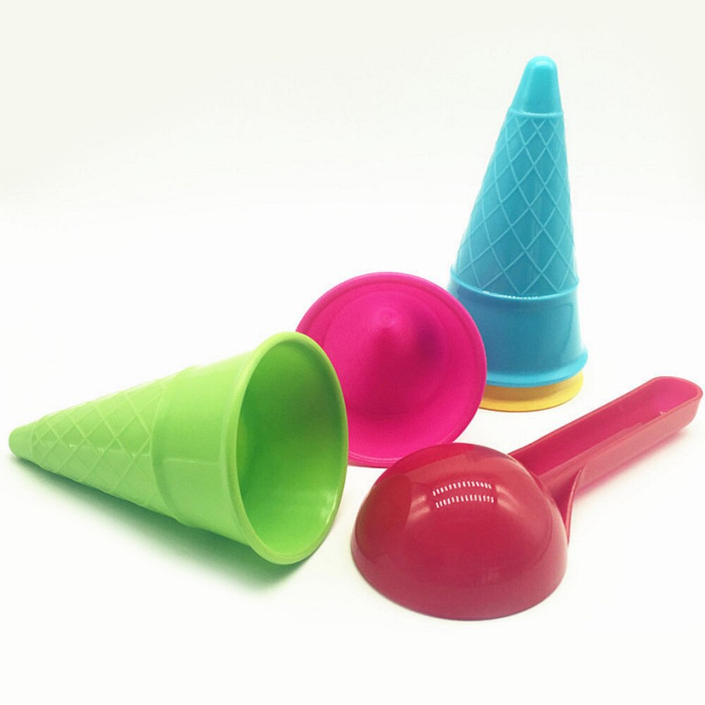 5 uds. Juguetes de playa, juguetes de parque de conos de helado de plástico adorables y portátiles para niños
