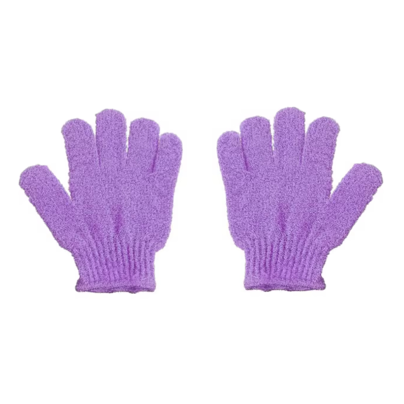 Gant de toilette de nettoyage du corps, brosse douce, maison, hôtel, salle de bain, boule de douche, ensemble d'épurateur de dos, serviette exfoliante pour la peau, gants de bain: Violet