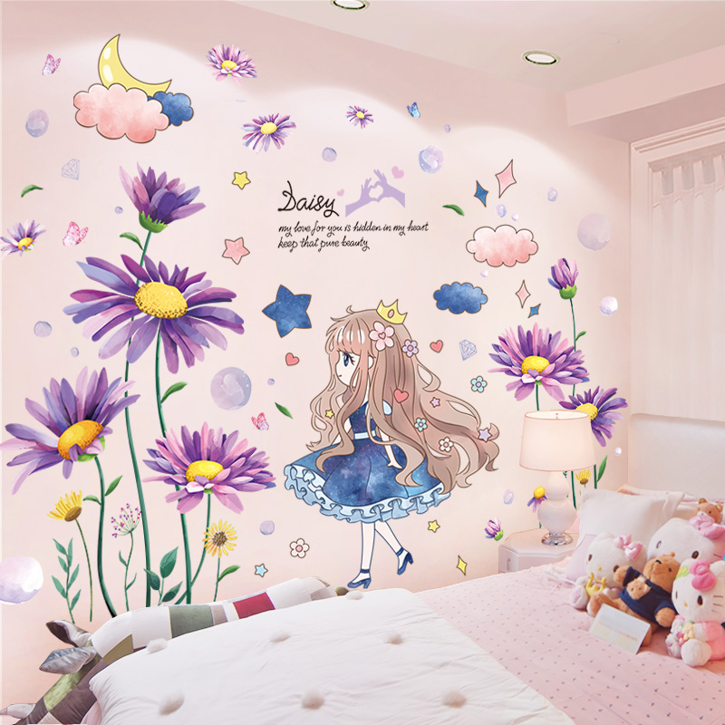 [shijuekongjian] Cartoon Girl Wall Stickers DIY Fl... – Vicedeal