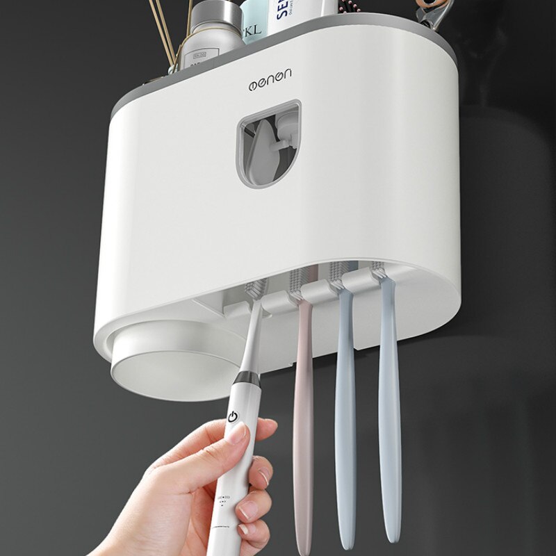 Tandborstställ vägg-typ stämpelfri munvattenkopp borstkopp väggmonterad badrum väggmonterad sug dental set  lb72514