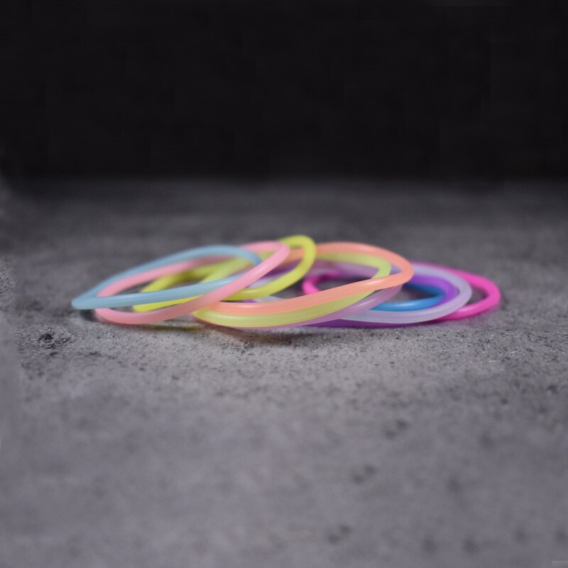 10pcs braccialetti fluorescenti di bagliore notturno in Silicone gommoso per le donne ragazze braccialetto di gomma braccialetto elastico Hairband Scrunchie regali