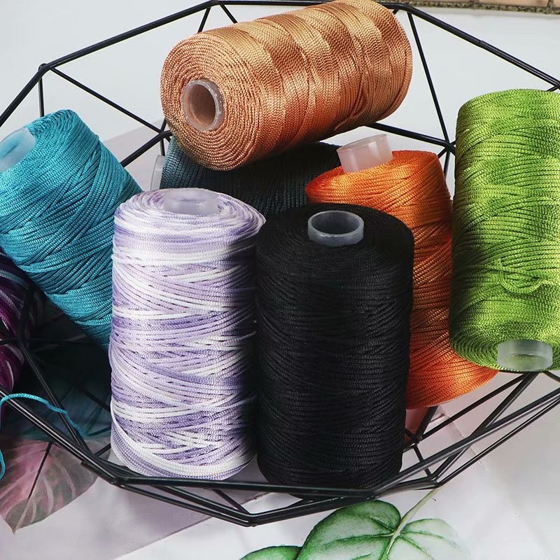 1.5Mm Dikte Gehaakt Garen Dun Ijs Gemengd Gevlochten Katoenen Draad Voor Diy Hand Breien Tas Hoed Schoenen 100Gram Rol 60 Kleuren