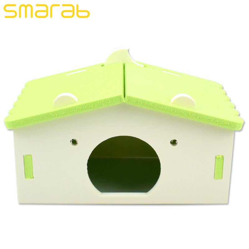 Lujosa jaula de madera para hámster, casa para Chinchilla, conejillo de indias, erizo, jaula para dormir portátil para hámster, decoración de jaula para mascotas: Green