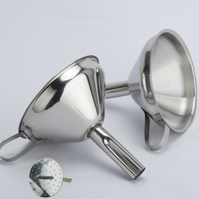 Stainless steel non-magnetic large separatory funnel caliber wine oil long neck metal thick funnel