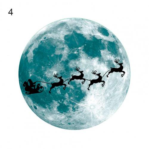 Fluorescerende Sticker Straling-Gratis Waterdichte Tl Decal Pvc 3D Fluorescerende Plafond Maan Sticker: 4