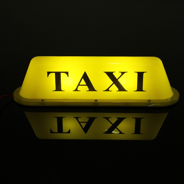 12V LED voiture Taxi cabine signe lumière lampe voiture cabine LED Signal lumineux d'avertissement Base magnétique toit toit étanche PVC