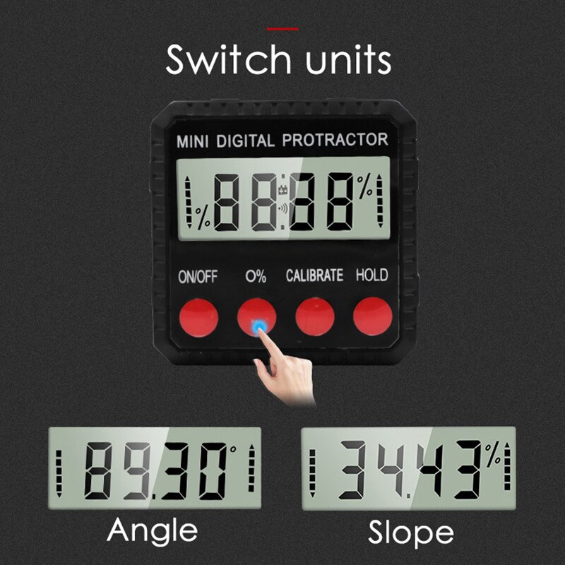 Hoek gradenboog universeel niveau 360 graden mini elektronische digitale gradenboog inclinometer tester meetgereedschap