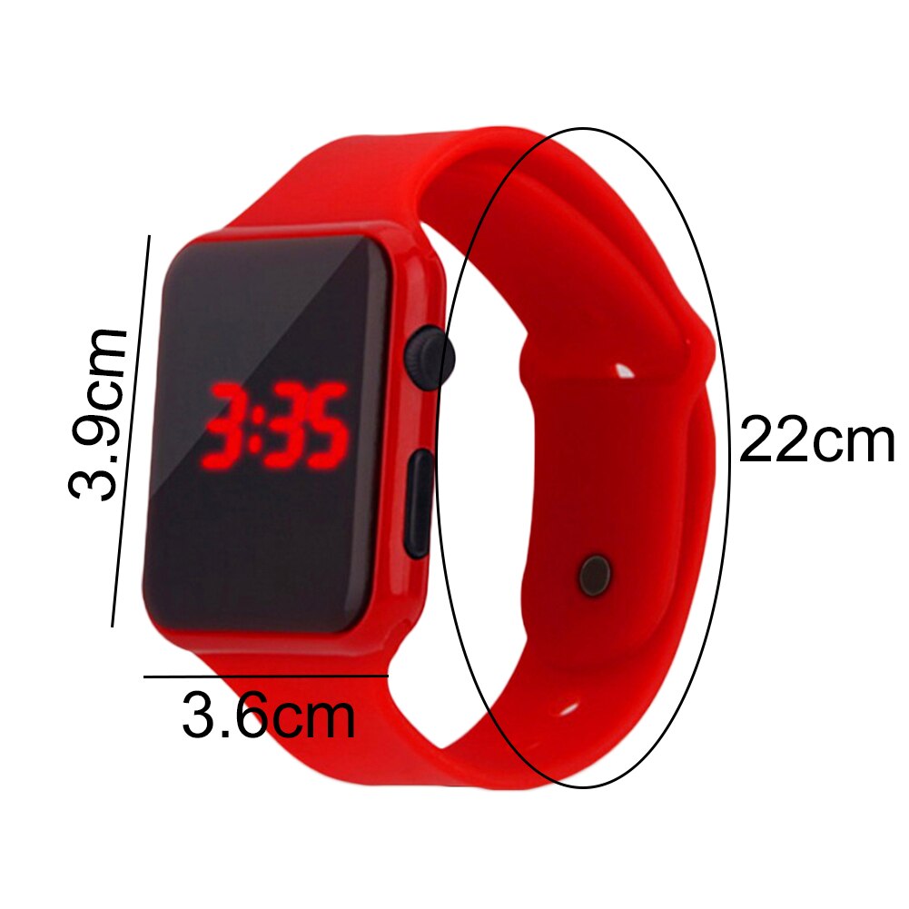 LED Digital Sport Watch for Boys Girls Men Women Unisex Rectangle Dial Display Plastic Electronic Wrist Watch montre homme