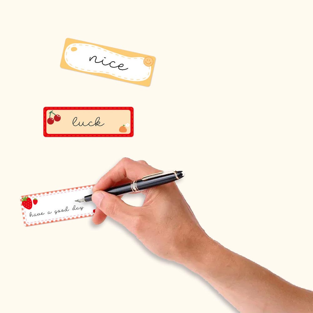 120pcs/roll Cartoon Name Stickers for Kids School Kitchen Sticker Refrigerator Food Storage Label Sticker Stationery Handwritten